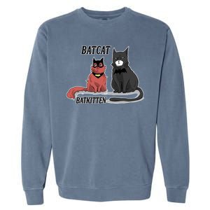 Bat Kitten Cat Funny Spoof Cartoon Garment-Dyed Sweatshirt