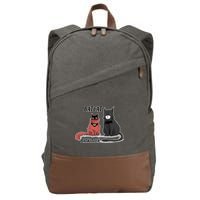 Bat Kitten Cat Funny Spoof Cartoon Cotton Canvas Backpack