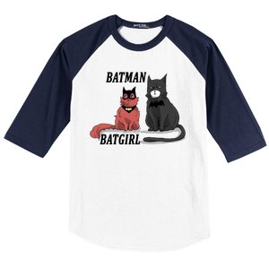 Bat Kitten Cat Funny Spoof Cartoon Baseball Sleeve Shirt