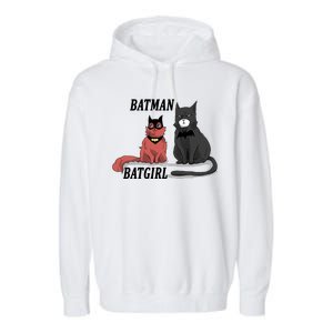 Bat Kitten Cat Funny Spoof Cartoon Garment-Dyed Fleece Hoodie