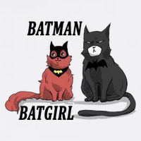 Bat Kitten Cat Funny Spoof Cartoon Garment-Dyed Sweatshirt