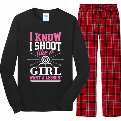 Bow Arrow Target Archery Design Gift Long Sleeve Pajama Set