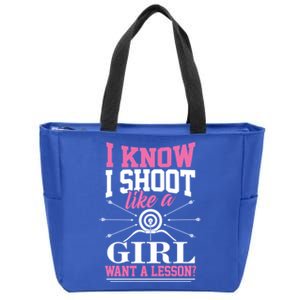 Bow Arrow Target Archery Design Gift Zip Tote Bag