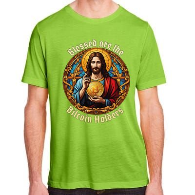 Blessed Are The Bitcoin Holders Funny Meme Jesus Christ Adult ChromaSoft Performance T-Shirt