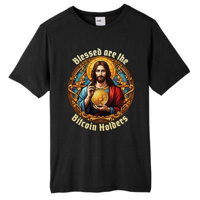 Blessed Are The Bitcoin Holders Funny Meme Jesus Christ Tall Fusion ChromaSoft Performance T-Shirt