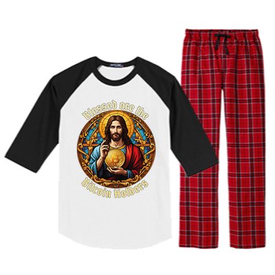 Blessed Are The Bitcoin Holders Funny Meme Jesus Christ Raglan Sleeve Pajama Set