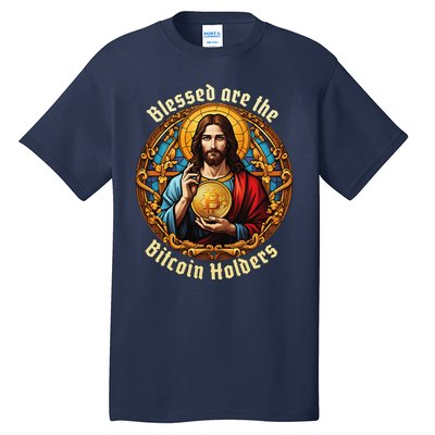 Blessed Are The Bitcoin Holders Funny Meme Jesus Christ Tall T-Shirt