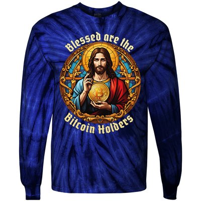 Blessed Are The Bitcoin Holders Funny Meme Jesus Christ Tie-Dye Long Sleeve Shirt