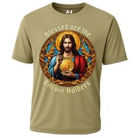 Blessed Are The Bitcoin Holders Funny Meme Jesus Christ Cooling Performance Crew T-Shirt