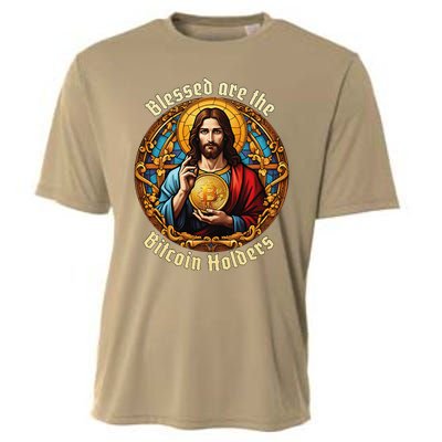 Blessed Are The Bitcoin Holders Funny Meme Jesus Christ Cooling Performance Crew T-Shirt