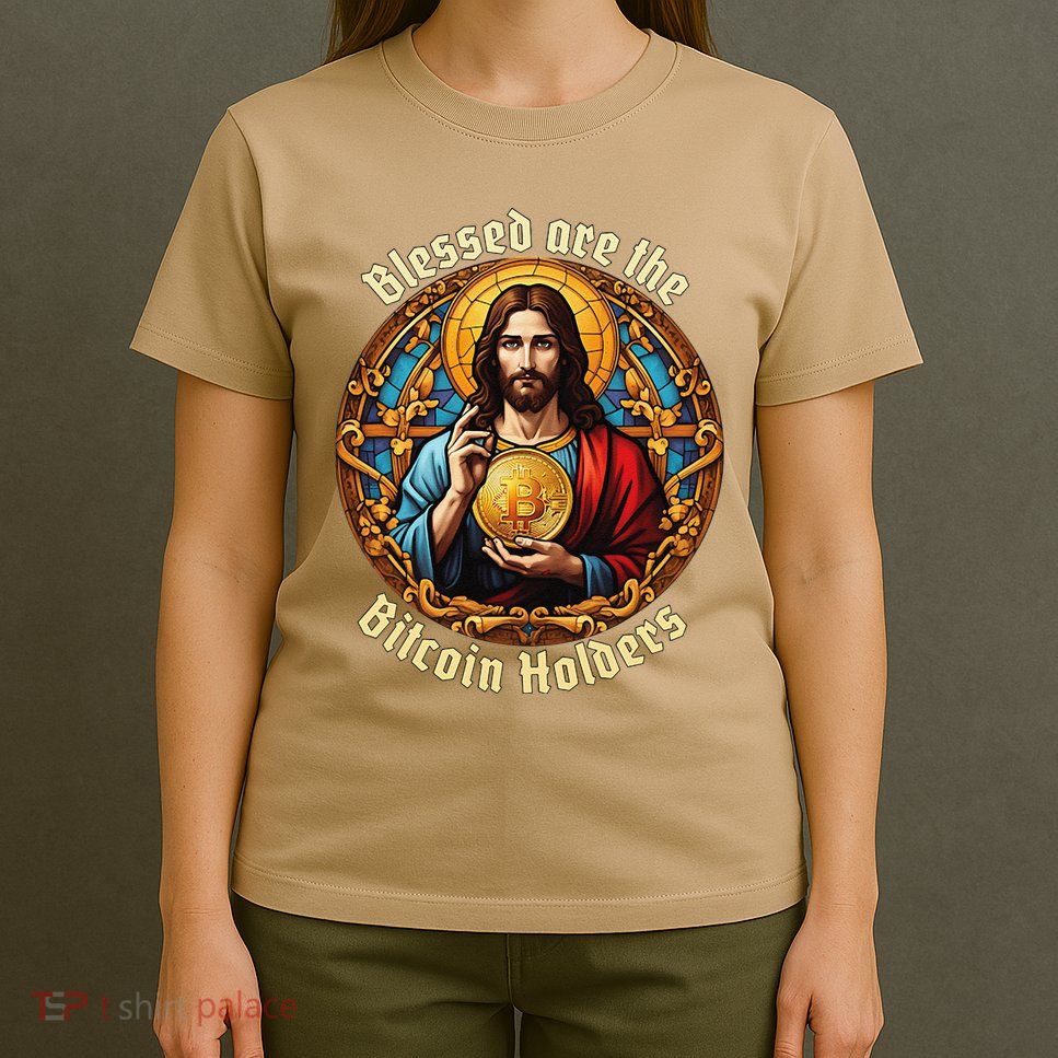 Blessed Are The Bitcoin Holders Funny Meme Jesus Christ T-Shirt