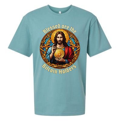 Blessed Are The Bitcoin Holders Funny Meme Jesus Christ Sueded Cloud Jersey T-Shirt