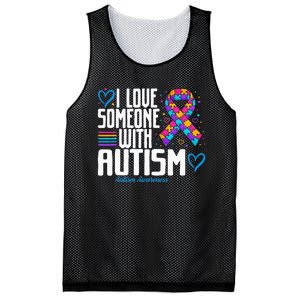 Blue Autism Tee I Love Someone With Autism Awareness Mesh Reversible Basketball Jersey Tank