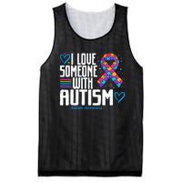 Blue Autism Tee I Love Someone With Autism Awareness Mesh Reversible Basketball Jersey Tank