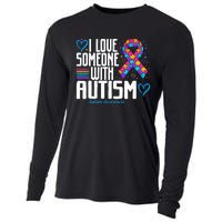 Blue Autism Tee I Love Someone With Autism Awareness Cooling Performance Long Sleeve Crew