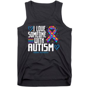 Blue Autism Tee I Love Someone With Autism Awareness Tank Top