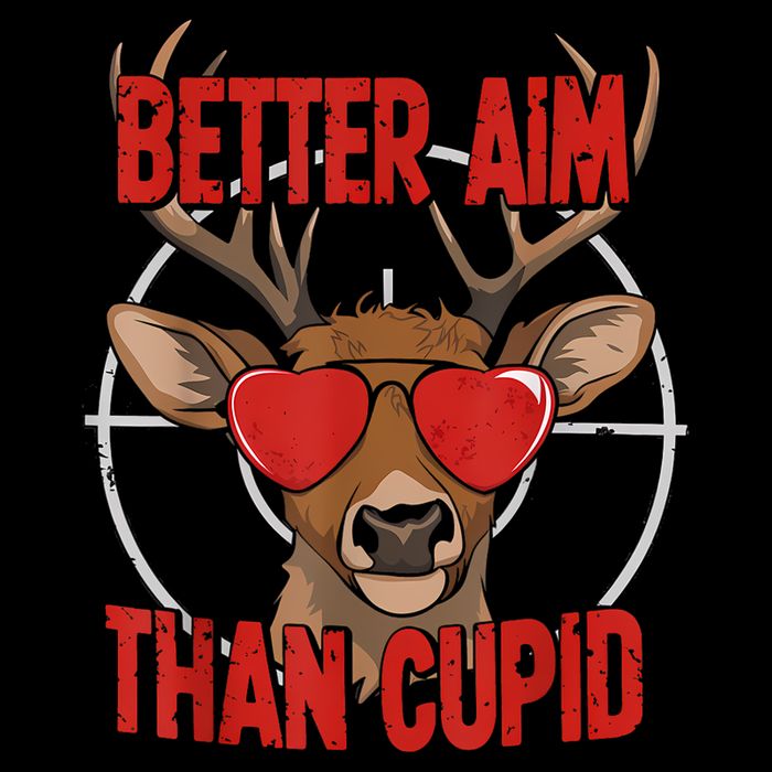 Better Aim Than Cupid Funny Valentines Day Deer Hunter Drawstring Bag
