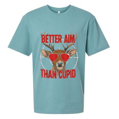 Better Aim Than Cupid Funny Valentines Day Deer Hunter Sueded Cloud Jersey T-Shirt
