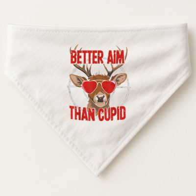 Better Aim Than Cupid Funny Valentines Day Deer Hunter USA-Made Doggie Bandana