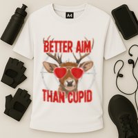 Better Aim Than Cupid Funny Valentines Day Deer Hunter Performance Shirt