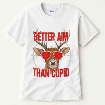 Better Aim Than Cupid Funny Valentines Day Deer Hunter Tall T-Shirt