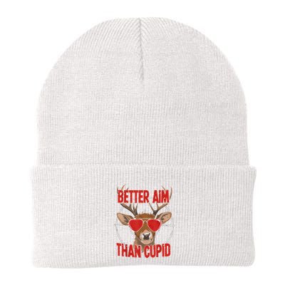 Better Aim Than Cupid Funny Valentines Day Deer Hunter Beanie