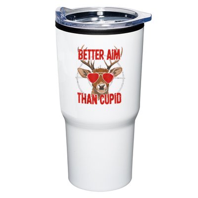 Better Aim Than Cupid Funny Valentines Day Deer Hunter Tumbler