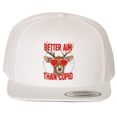Better Aim Than Cupid Funny Valentines Day Deer Hunter Wool Snapback Cap