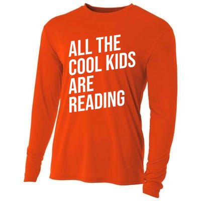 BookLover All The Cool Are Reading Bookworm Gift Cooling Performance Long Sleeve Crew