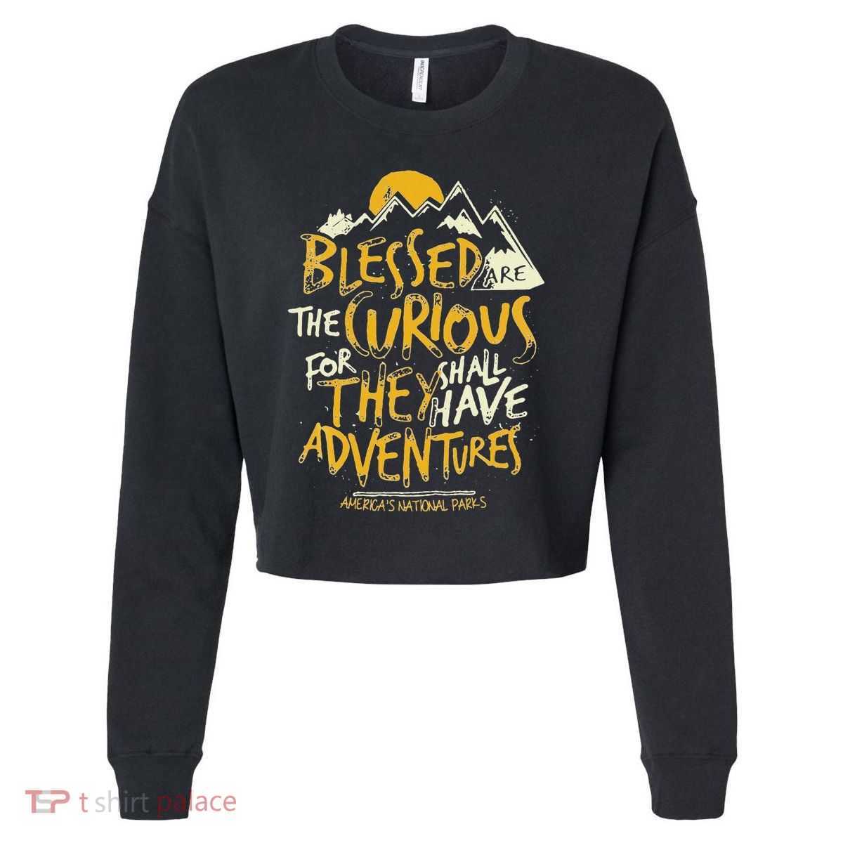 Blessed Are The Curious Cropped Pullover Crew