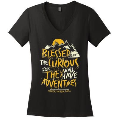 Blessed Are The Curious Women's V-Neck T-Shirt