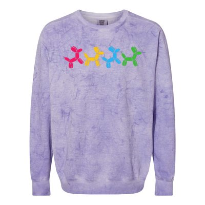 Balloon Animal Twister Party Balloon Artist Colorblast Crewneck Sweatshirt