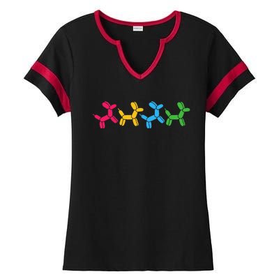 Balloon Animal Twister Party Balloon Artist Ladies Halftime Notch Neck Tee