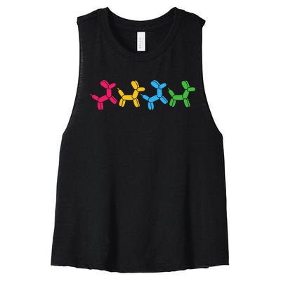 Balloon Animal Twister Party Balloon Artist Women's Racerback Cropped Tank