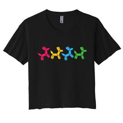 Balloon Animal Twister Party Balloon Artist Women's Crop Top Tee