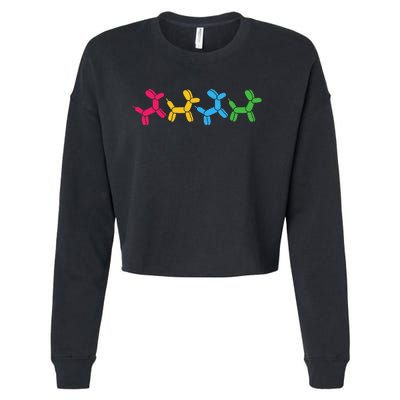 Balloon Animal Twister Party Balloon Artist Cropped Pullover Crew