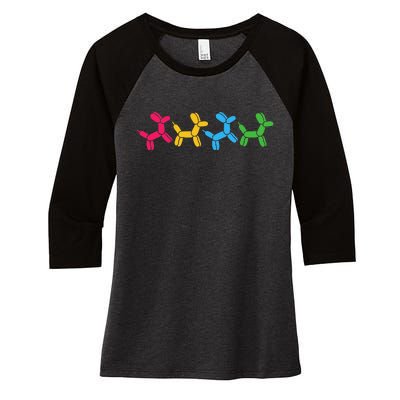 Balloon Animal Twister Party Balloon Artist Women's Tri-Blend 3/4-Sleeve Raglan Shirt