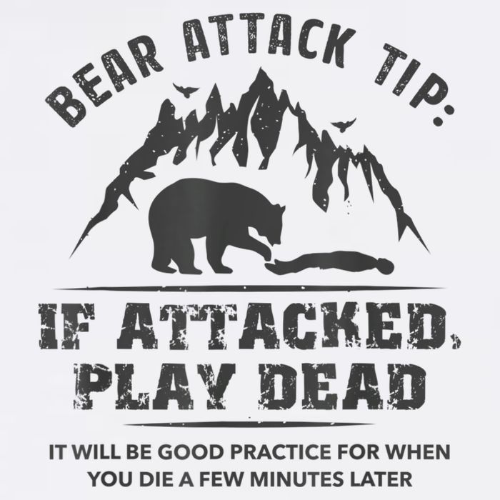 Bear Attack Tip Camping Hiking Travel Adventure Vintage Button
