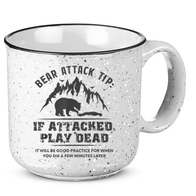 Bear Attack Tip Camping Hiking Travel Adventure Vintage 15oz Campfire Ceramic Mug