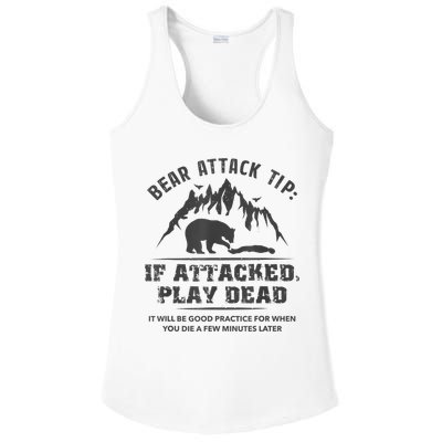 Bear Attack Tip Camping Hiking Travel Adventure Vintage Ladies PosiCharge Competitor Racerback Tank