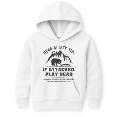 Bear Attack Tip Camping Hiking Travel Adventure Vintage Kids Hoodie