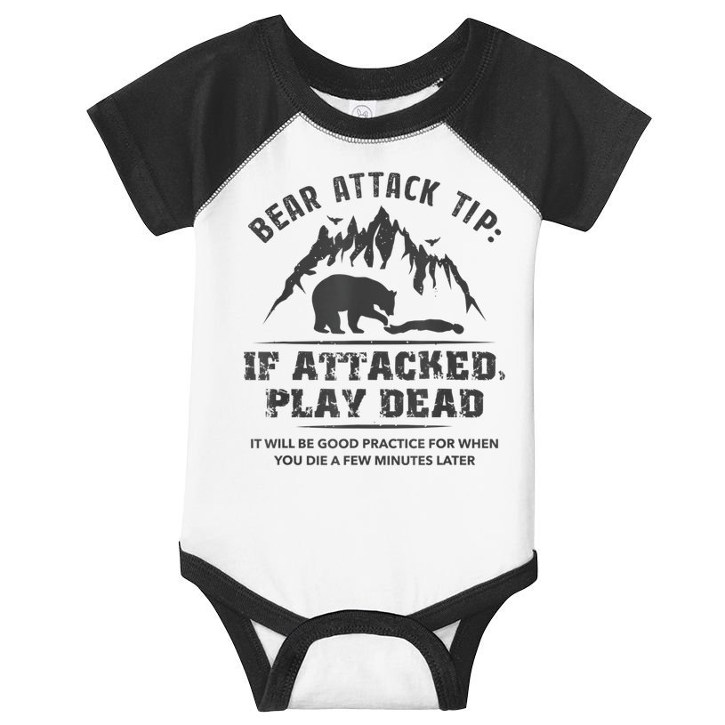 Bear Attack Tip Camping Hiking Travel Adventure Vintage Infant Baby Jersey Bodysuit