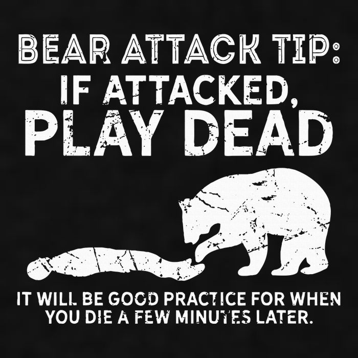 Bear Attack Tip If Attacked Play Dead Ladies PosiCharge Tri-Blend Wicking Tank
