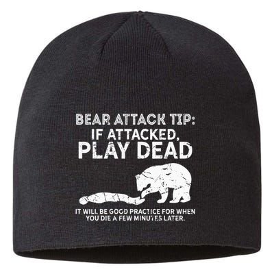 Bear Attack Tip If Attacked Play Dead Sustainable Beanie