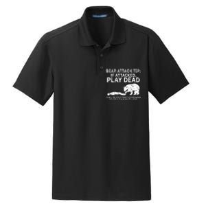 Bear Attack Tip If Attacked Play Dead Dry Zone Grid Polo