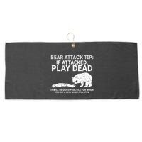 Bear Attack Tip If Attacked Play Dead Large Microfiber Waffle Golf Towel