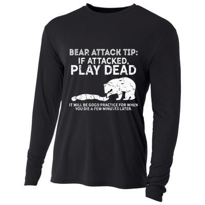 Bear Attack Tip If Attacked Play Dead Cooling Performance Long Sleeve Crew