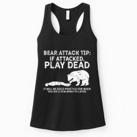 Bear Attack Tip If Attacked Play Dead Womens Tank Top