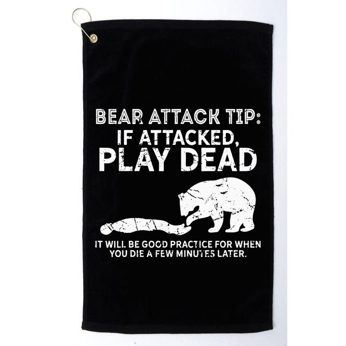 Bear Attack Tip If Attacked Play Dead Golf Towel