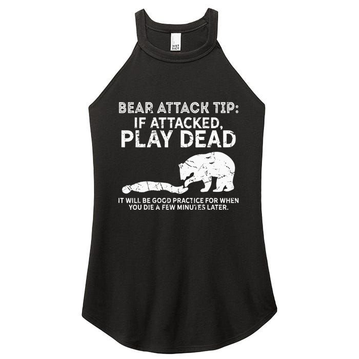 Bear Attack Tip If Attacked Play Dead Women's Perfect Tri Rocker Tank